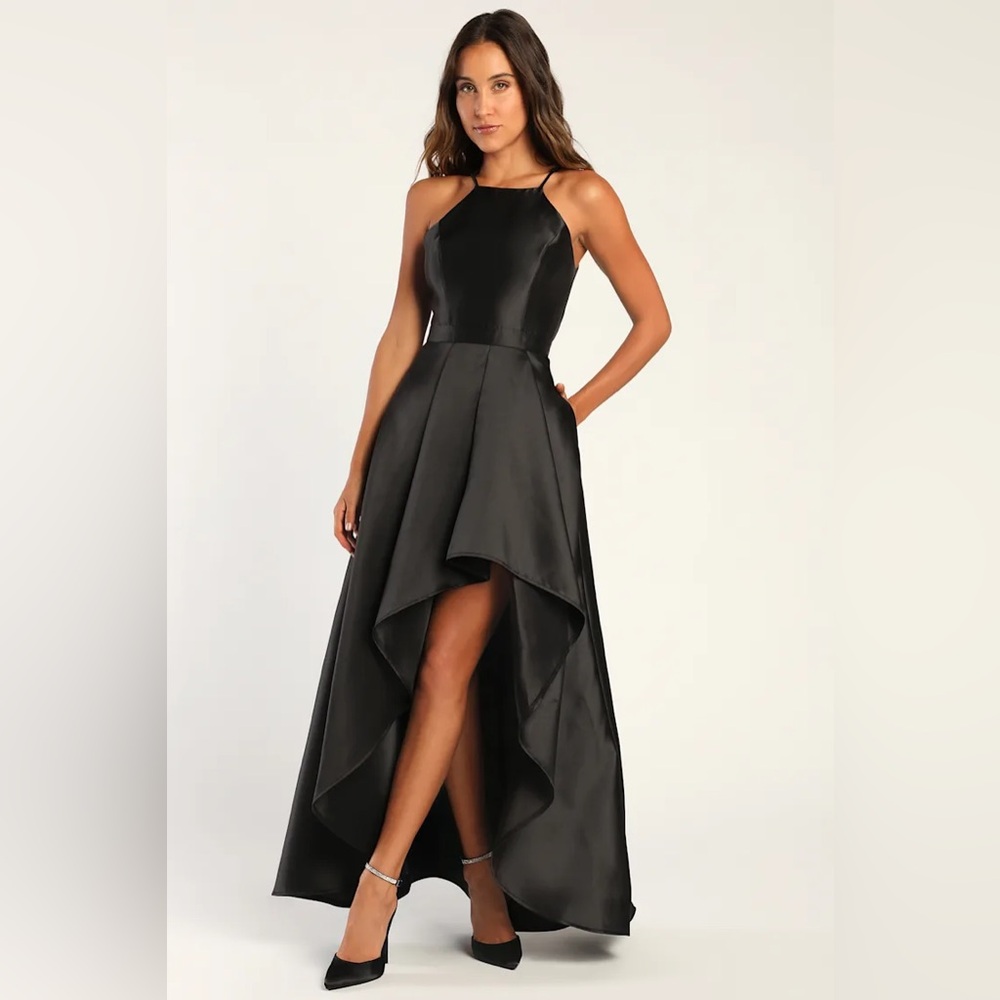 Lulus Broadway Show Black High-Low Gown